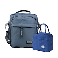 Morral Mediano Sport Fashion azulino + Loncherita Azul